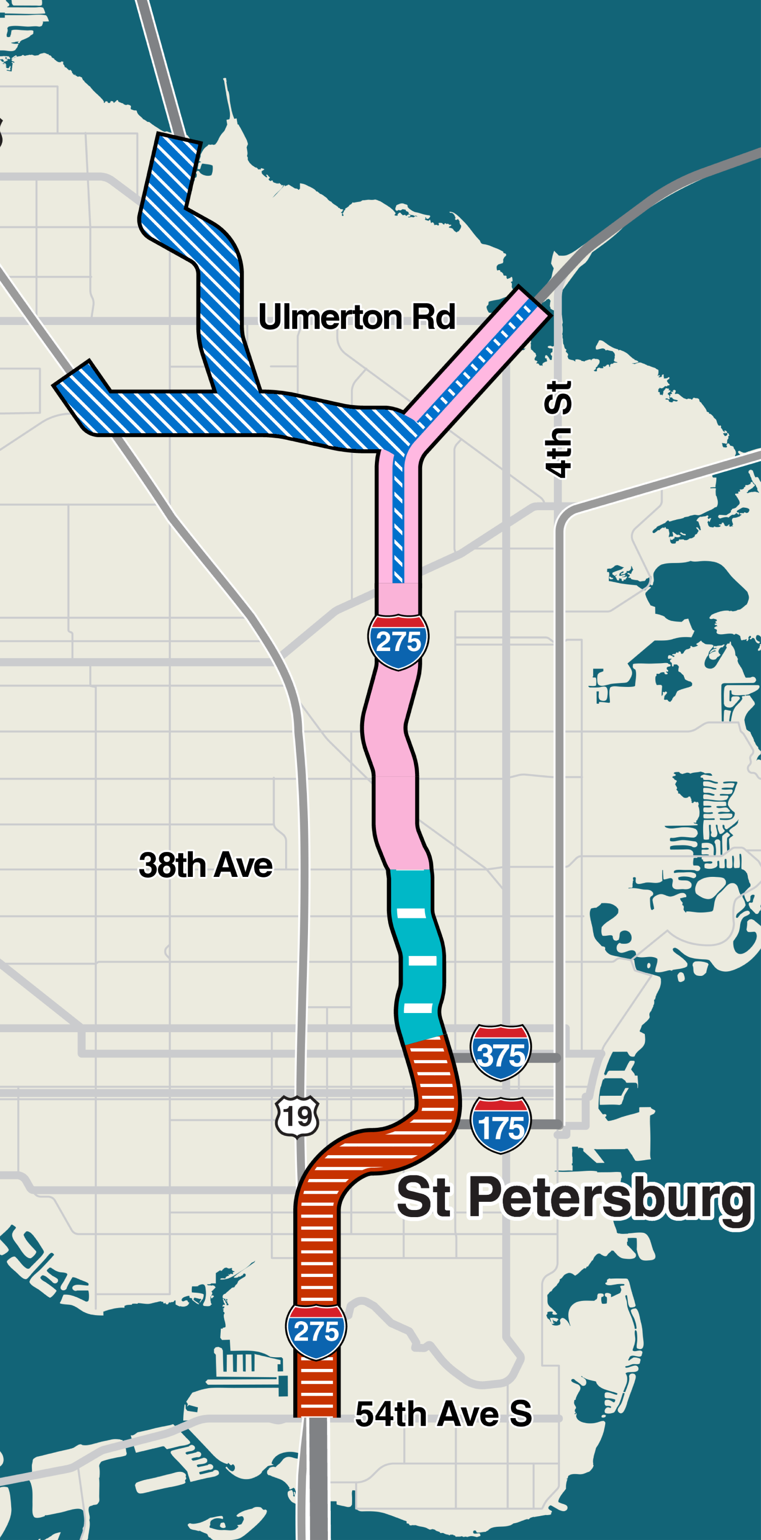 I-275 pinellas corridor and Gateway Expressway map